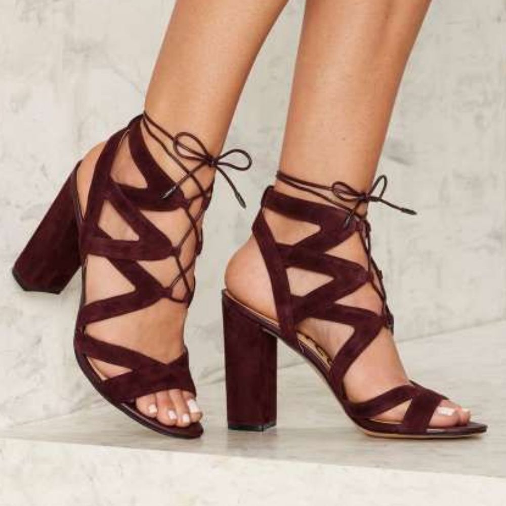 NWT Sam Edelman Suede Block Heel Sandals Size 7 - Picture 6 of 7